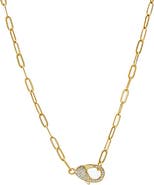 BY ADINA EDEN Statement Pavé Clasp Necklace