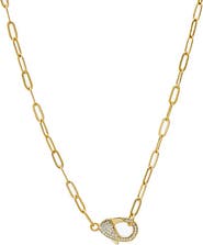 BY ADINA EDEN Statement Pavé Clasp Necklace