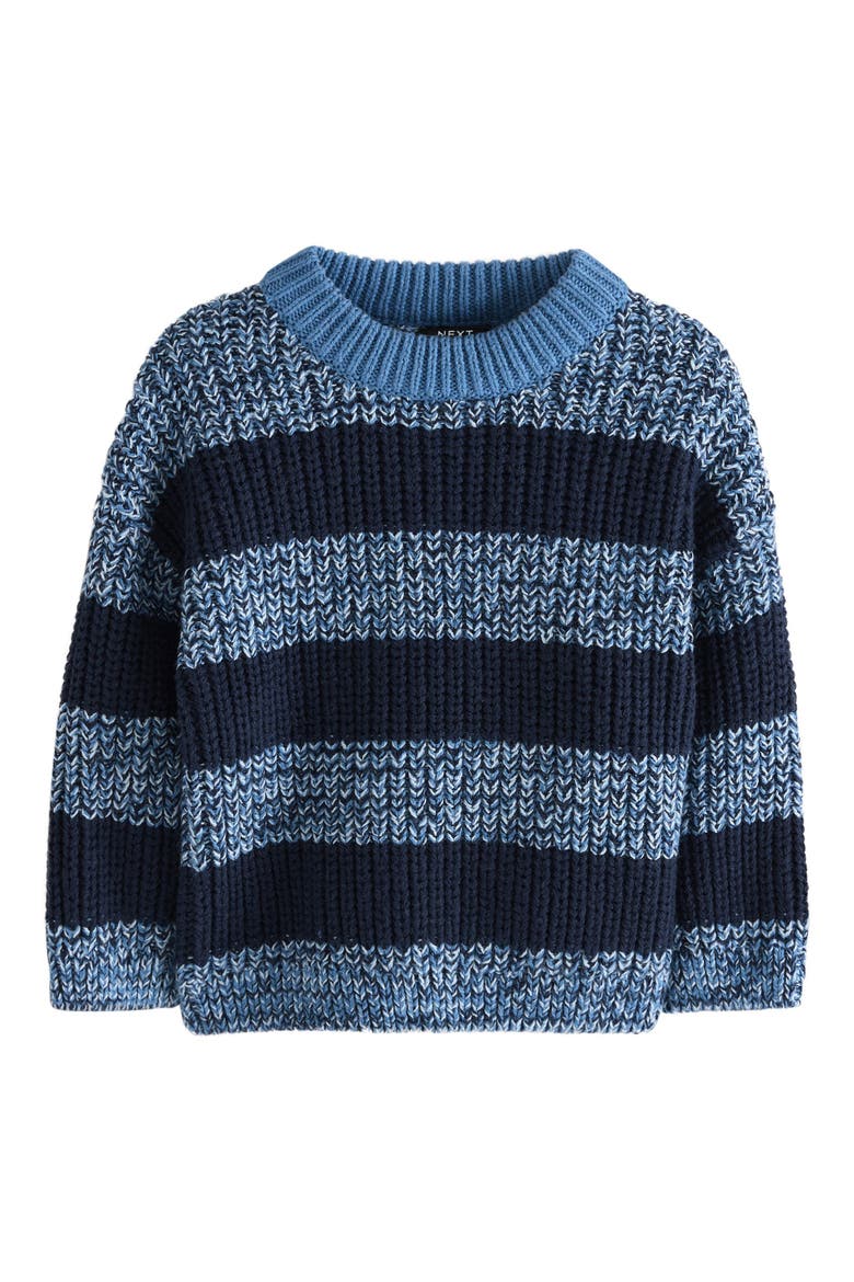 Kids' Stripe Cotton Blend Sweater, Main, color, BLUE