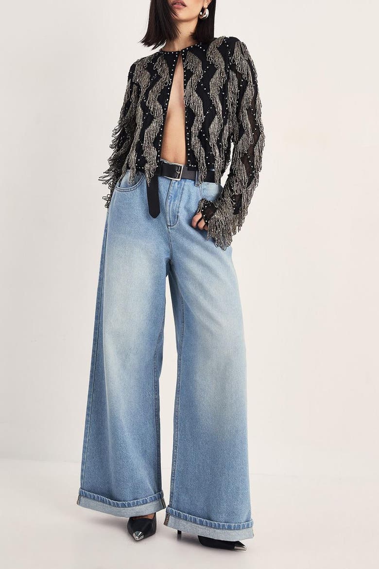 Loop Tassel Embellished Jacket, Alternate, color, Black