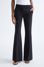 Michael Kors Collection Haylee Stretch Virgin Wool Blend Flare Leg Pants