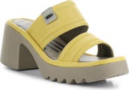 Fly London Mava Block Heel Platform Slide Sandal
