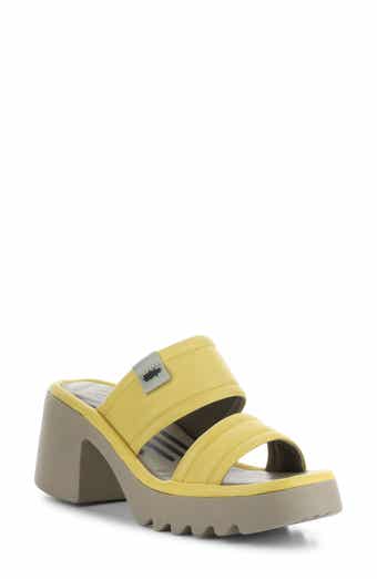 Fly London Mava Block Heel Platform Slide Sandal