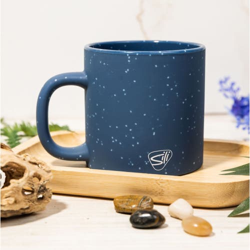 Silipint 2 Pack 16oz Silicone Coffee Mug W/ Lid, Speckled Blue
