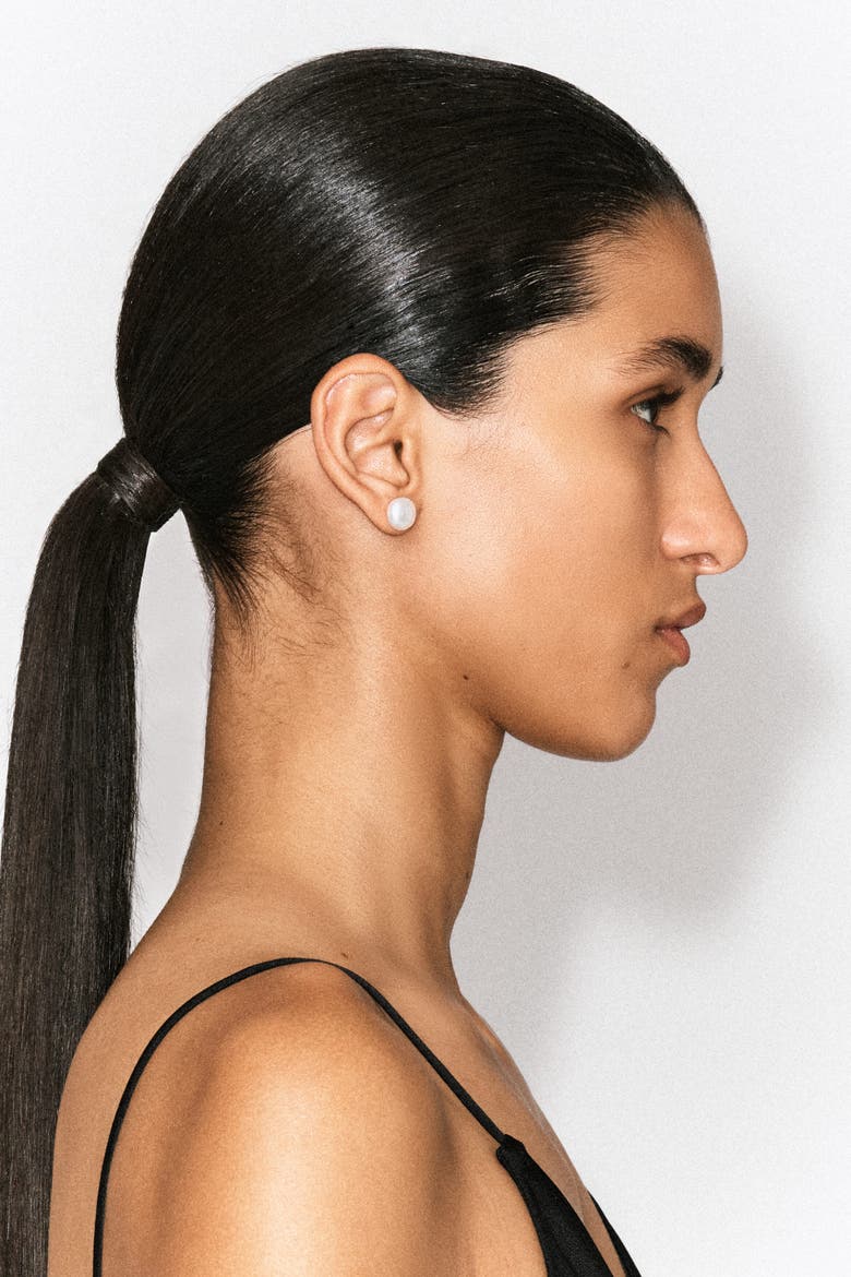 Asymmetric Freshwater Pearl Chain Cuff Earrings, Alternate, color, GOLD