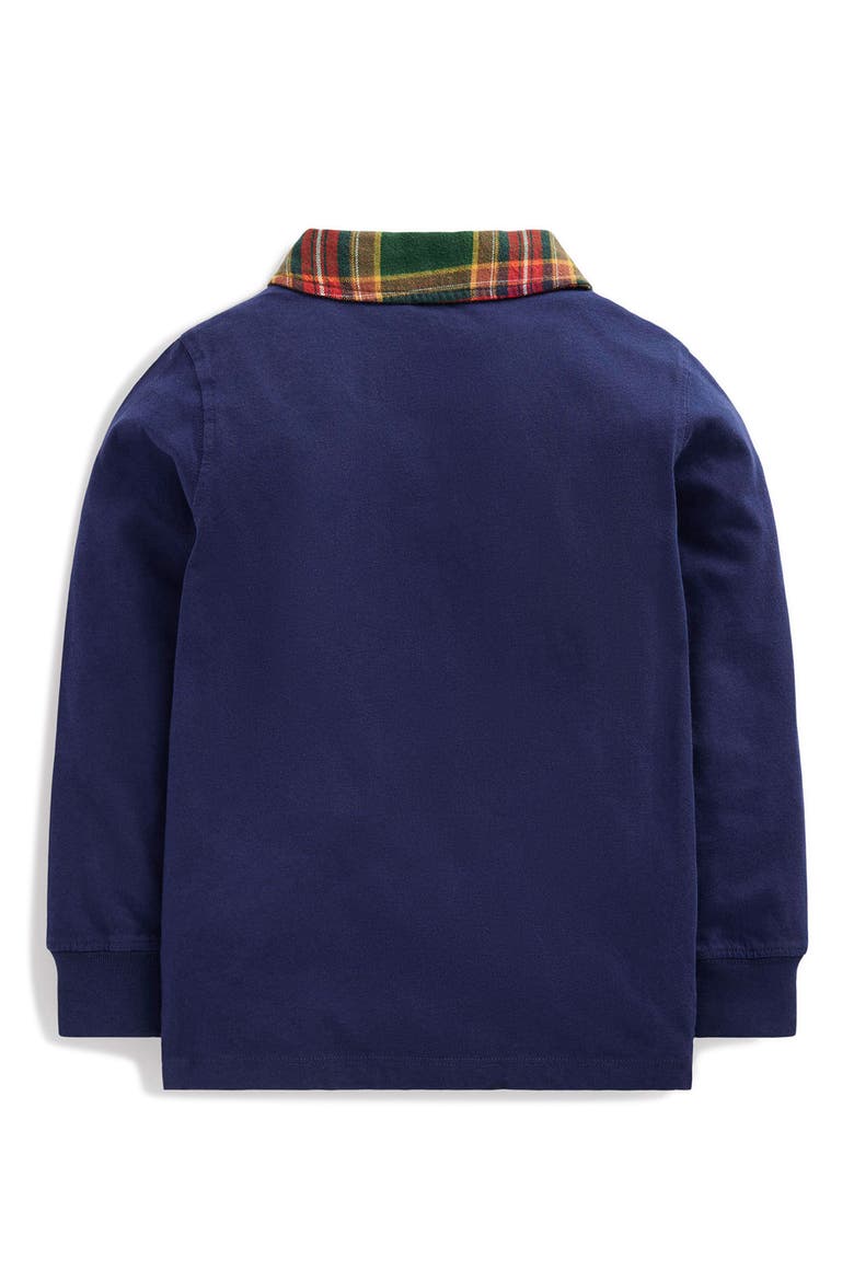 Kids' Long Sleeve Smart Polo, Alternate, color, COLLEGE NAVY/ GREEN CHECK