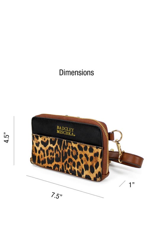 Badgley Mischka Leopard Vegan Leather Pouch Belt Bag In Brown