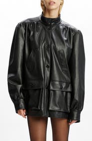 Bardot Clements Boxy Faux Leather Jacket