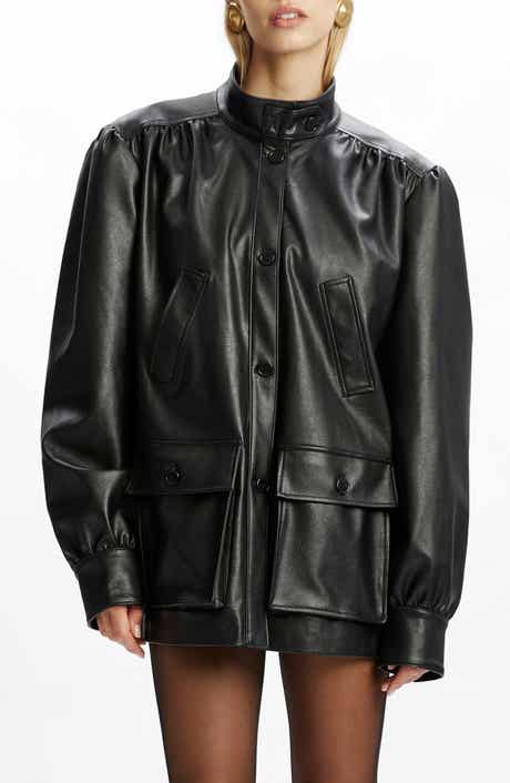 Clements Boxy Faux Leather Jacket