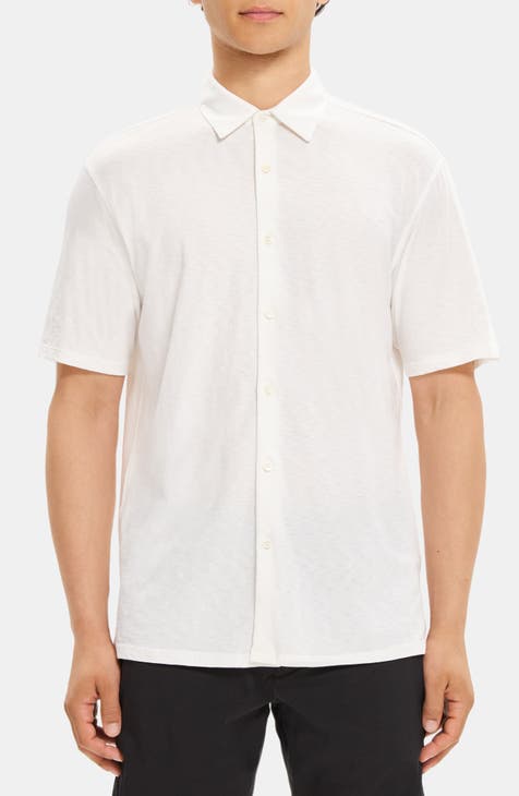 Irving Slub Short Sleeve Pima Cotton Button-Up Shirt