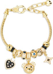 EYE CANDY LOS ANGELES Bear Heart Charm Bracelet