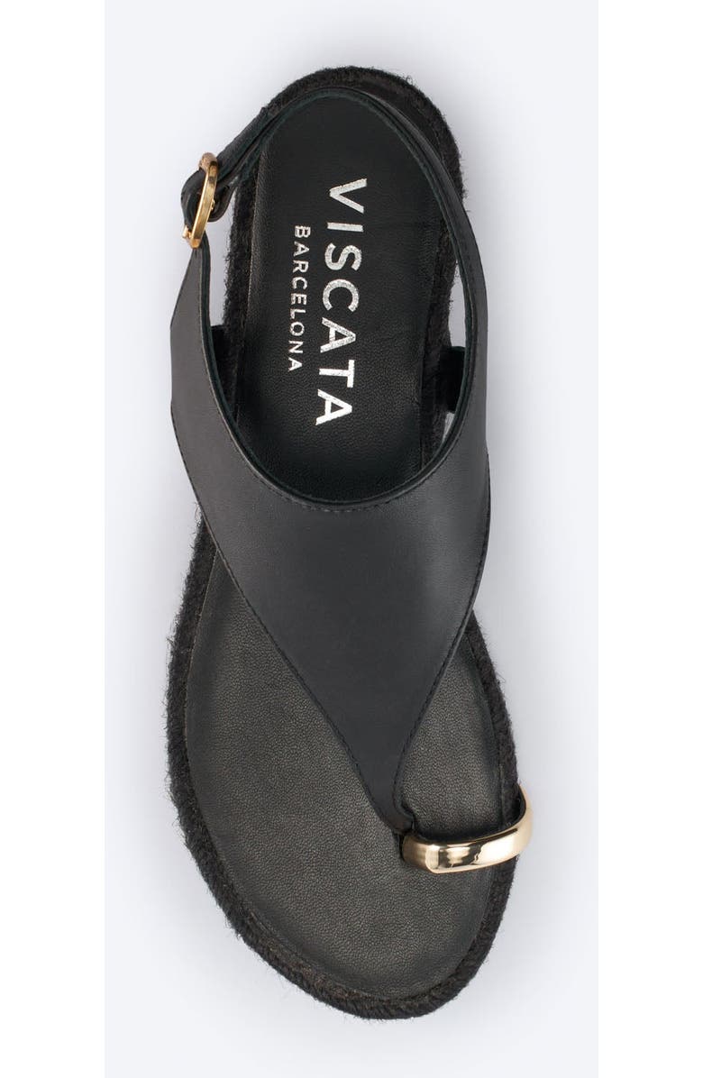 VISCATA Delmar Leather Sandal Flats, Alternate, color, Black