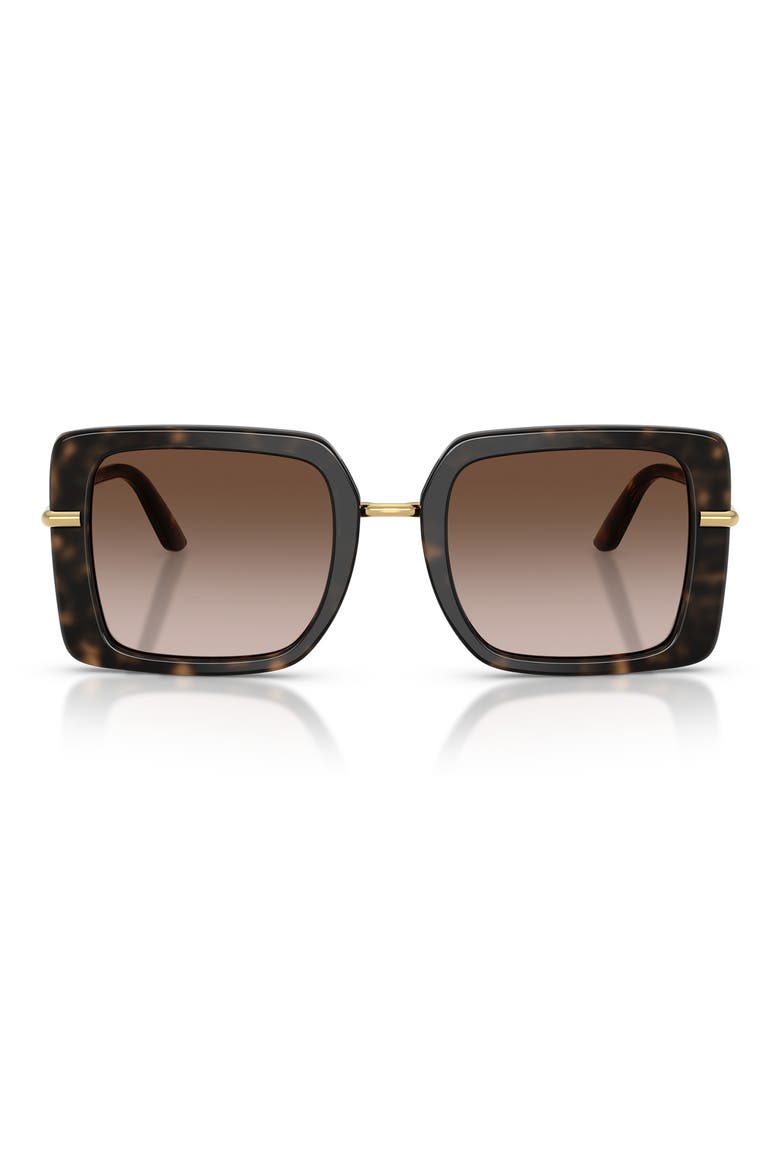 52mm Gradient Square Sunglasses, Main, color, HAVANA WHITE BARROW BROWN