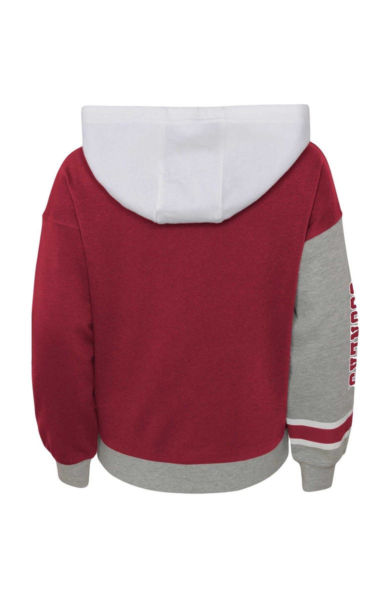 Outerstuff Girls Youth Crimson Oklahoma Sooners True Fan Soft Fleece Pullover Hoodie, Alternate, color, Crimson