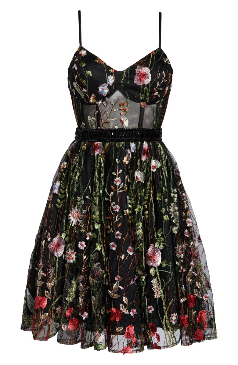 Mac Duggal Embroidered Fit & Flare Cocktail Dress, Alternate, color,