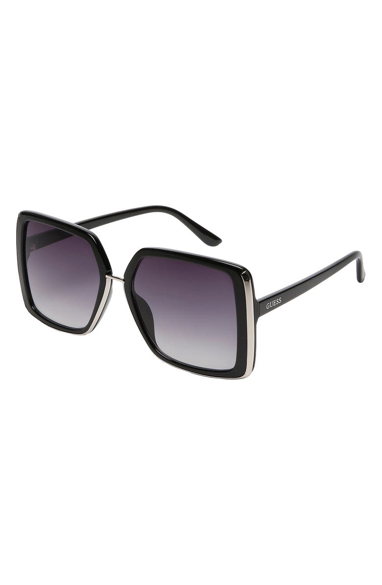 GUESS 58mm Butterfly Square Gradient Sunglasses, Alternate, color,