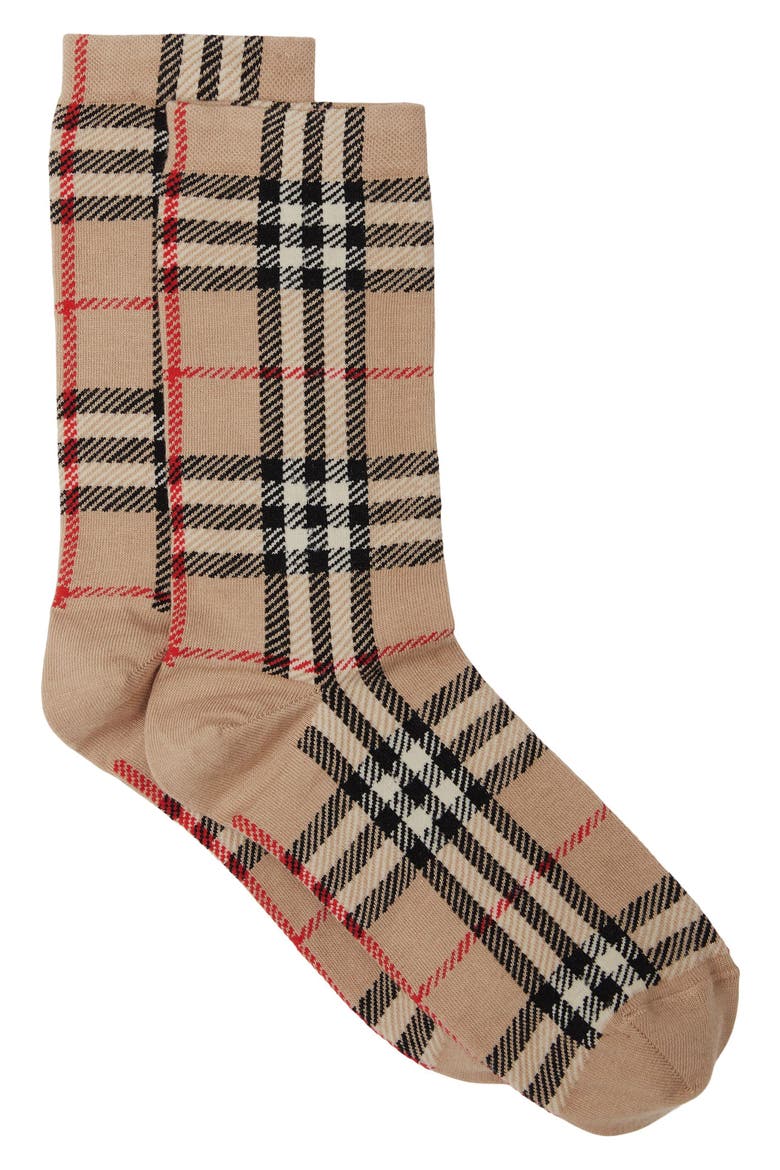 Check Ankle Socks, Main, color, ARCHIVE BEIGE