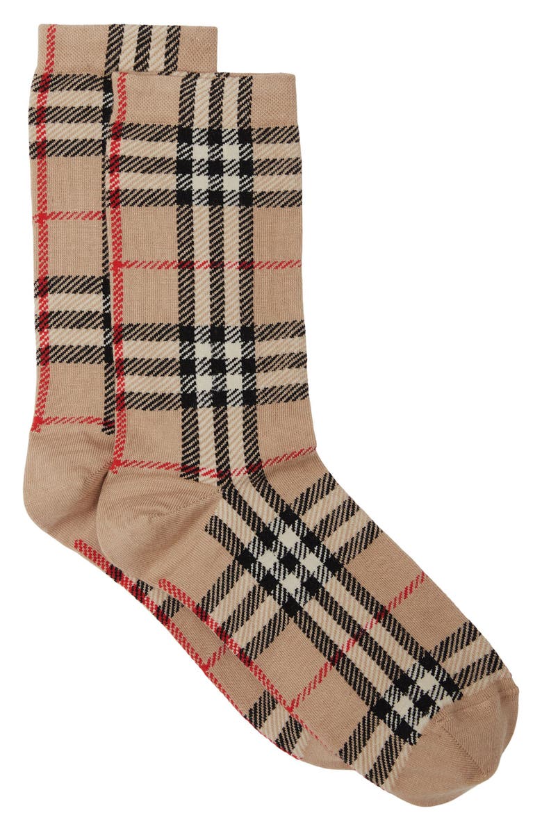 Burberry Check Ankle Socks, Main, color, 