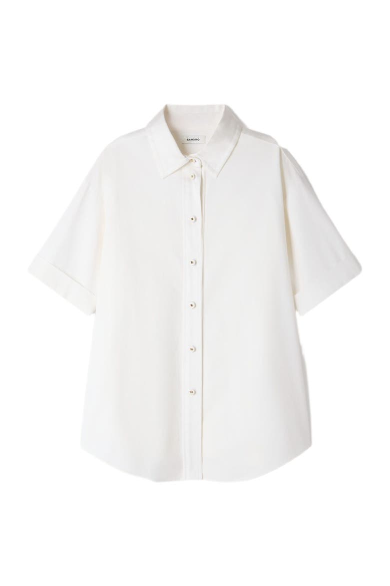 Pleated back shirt, Alternate, color, Ecru