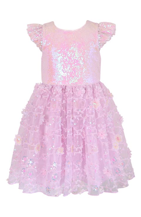 Kids' Sequin Flutter Sleeve Party Dress (Little Kid & Big Kid)