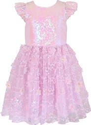 Zunie Kids' Sequin Flutter Sleeve Party Dress