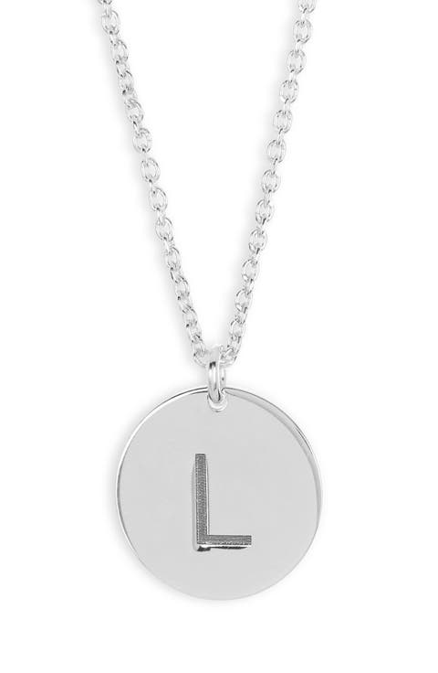Initial Disc Pendant Necklace