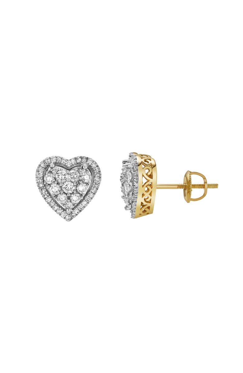 LuvMyJewelry Amorest 10K Yellow Gold Cluster Diamond Unisex Earrings - 0.59 Cts, Main, color, 10K Yellow Gold