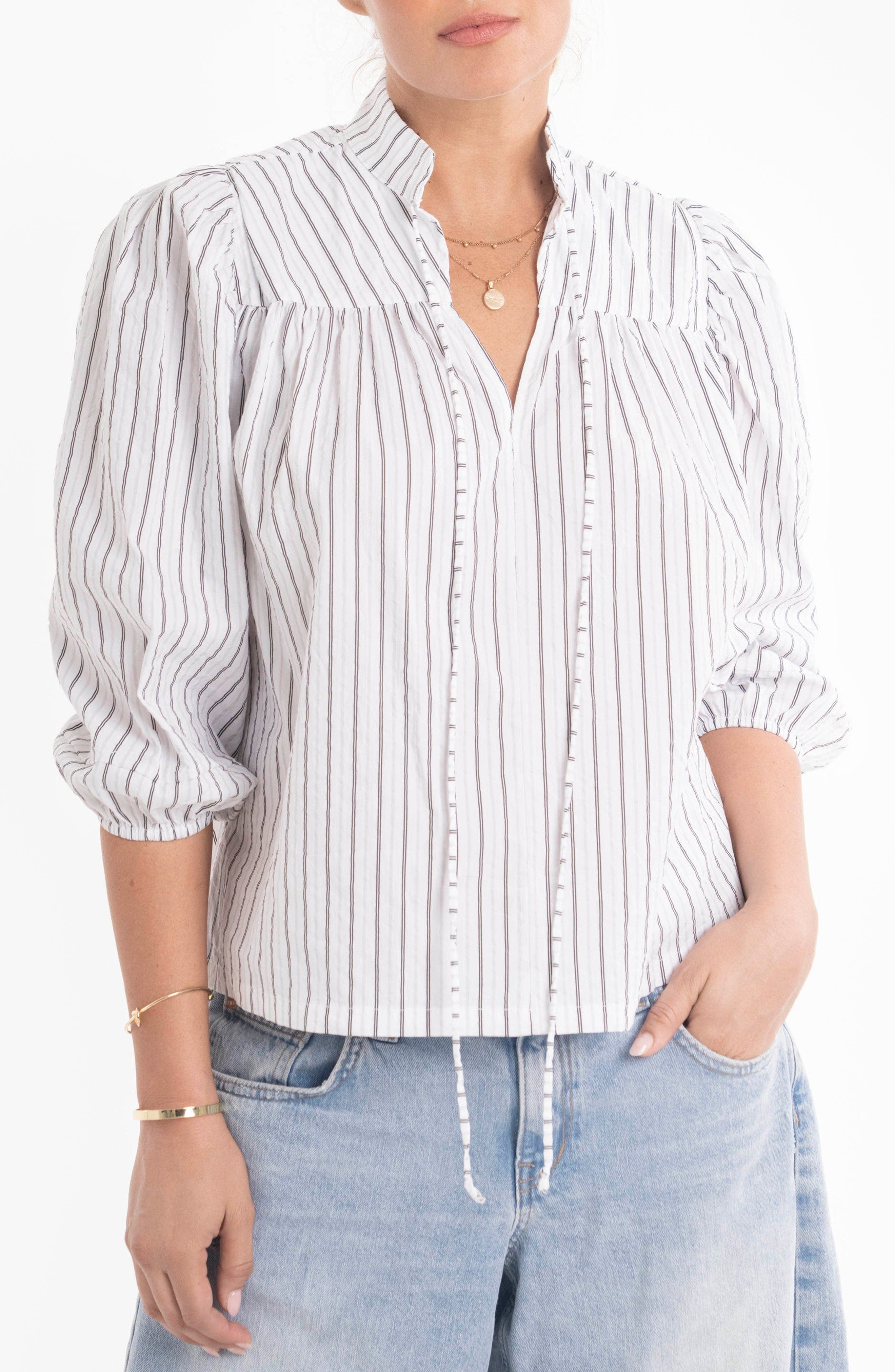 selected Black and White Mini Stripe