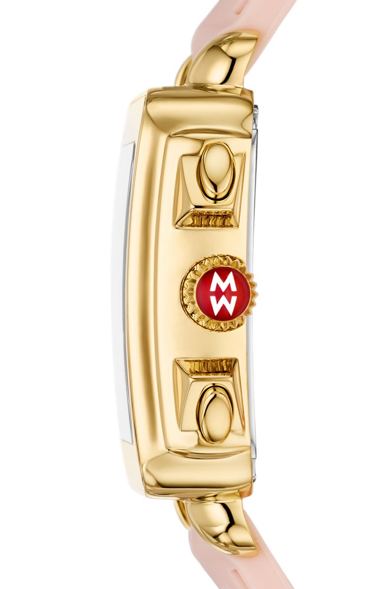 MICHELE Deco Sport Chronograph Silicone Strap Watch, 34mm x 36mm, Alternate, color,