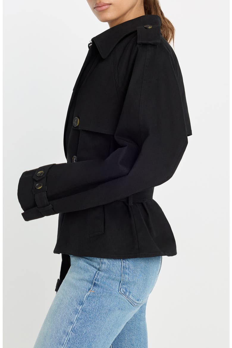 Crop Trench Jacket, Alternate, color, BLACK001