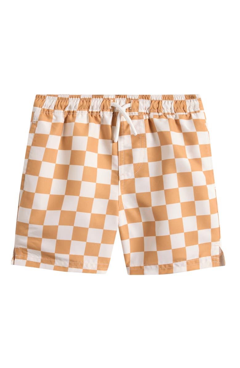 Petit Lem Checkerboard Swim Trunks, Main, color, Yellow