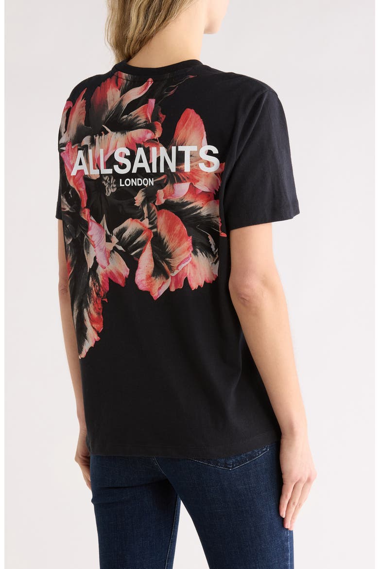 Fleurir Lila Boyfriend T-Shirt, Alternate, color, BLACK