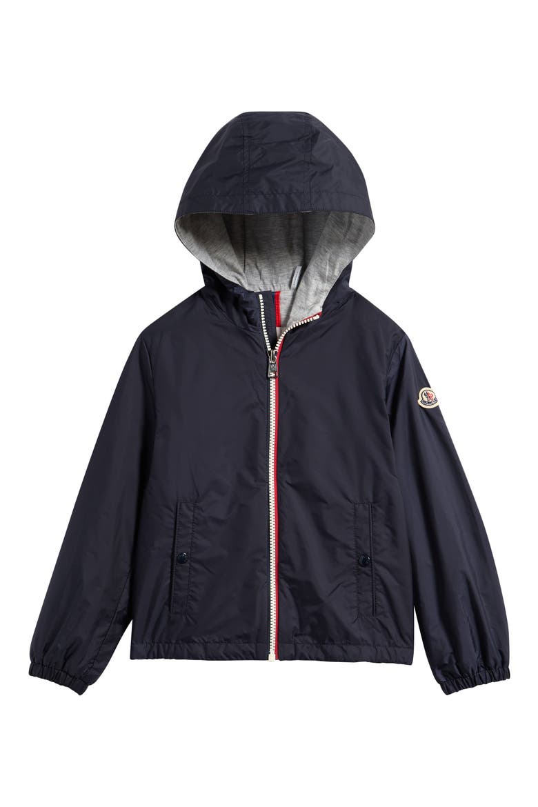 Kids' New Urville Hooded Rain Jacket, Main, color, NAVY BLUE