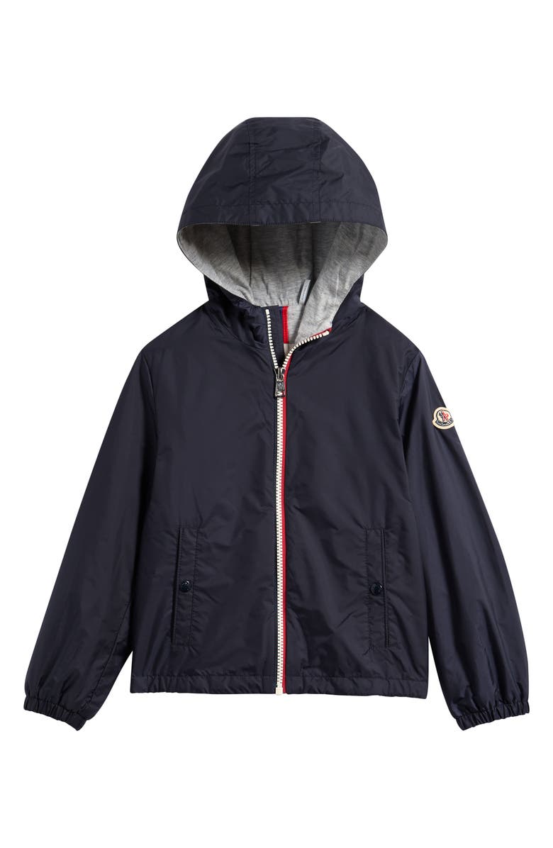 Moncler Kids' New Urville Hooded Rain Jacket, Main, color, Navy Blue