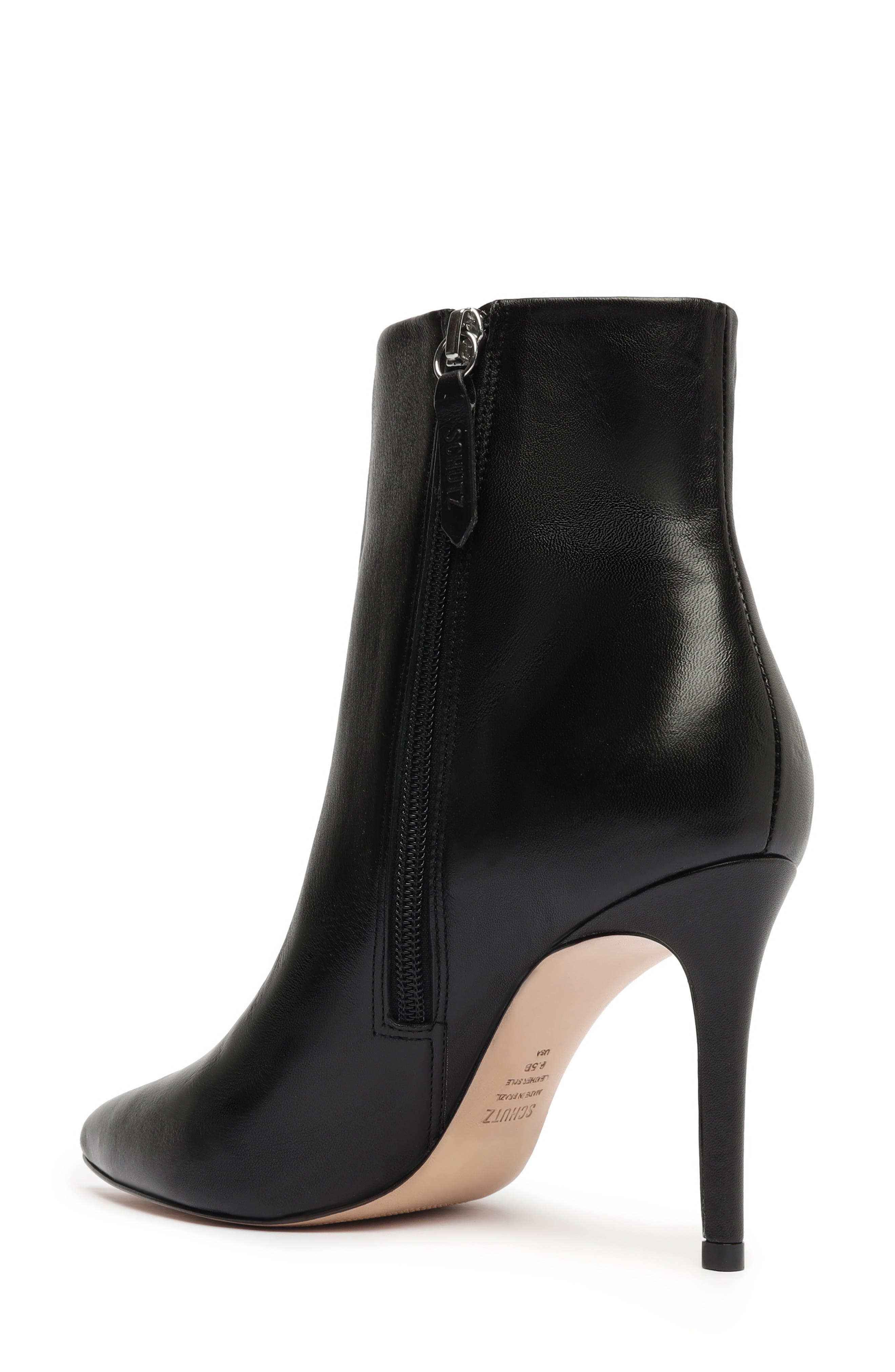 Schutz Mikki Mid Pointed Toe Bootie, Alternate, color, Black