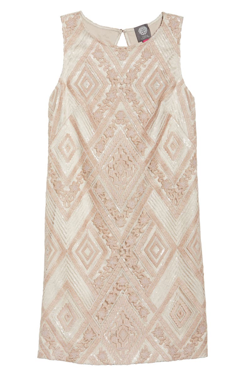 Vince Camuto Sequin Embroidered Sheath Dress, Alternate, color,