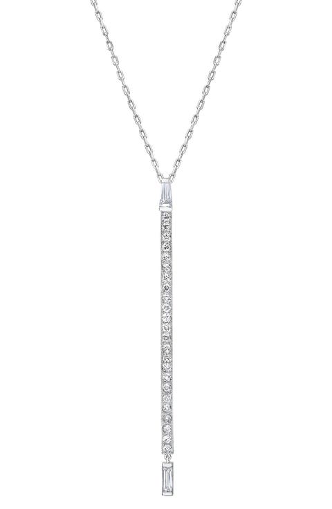 Baguette Diamond Deco Bar Pendant Necklace