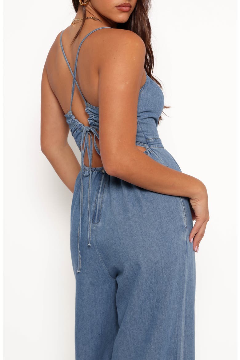 Alliah Wide Leg Denim Jumpsuit, Alternate, color, MEDIUM DENIM