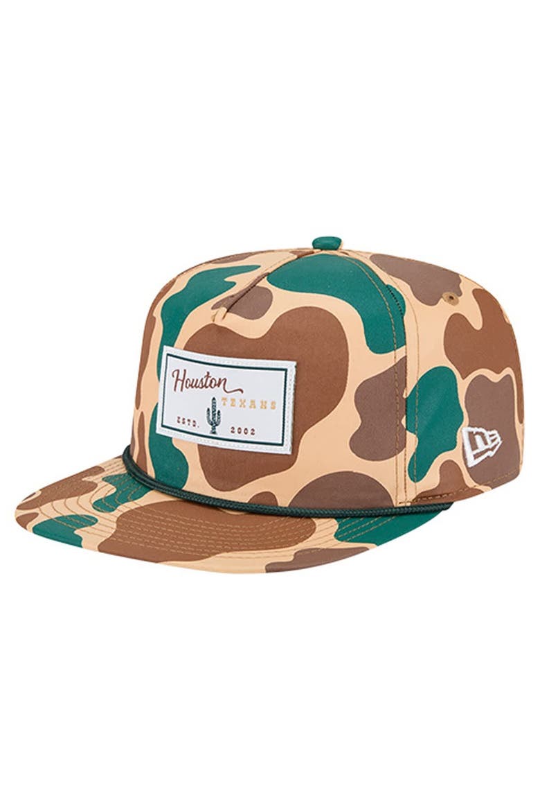 Men's New Era  Camo Houston Texans Duck Rope 19TWENTY Snapback Hat, Main, color, Camo
