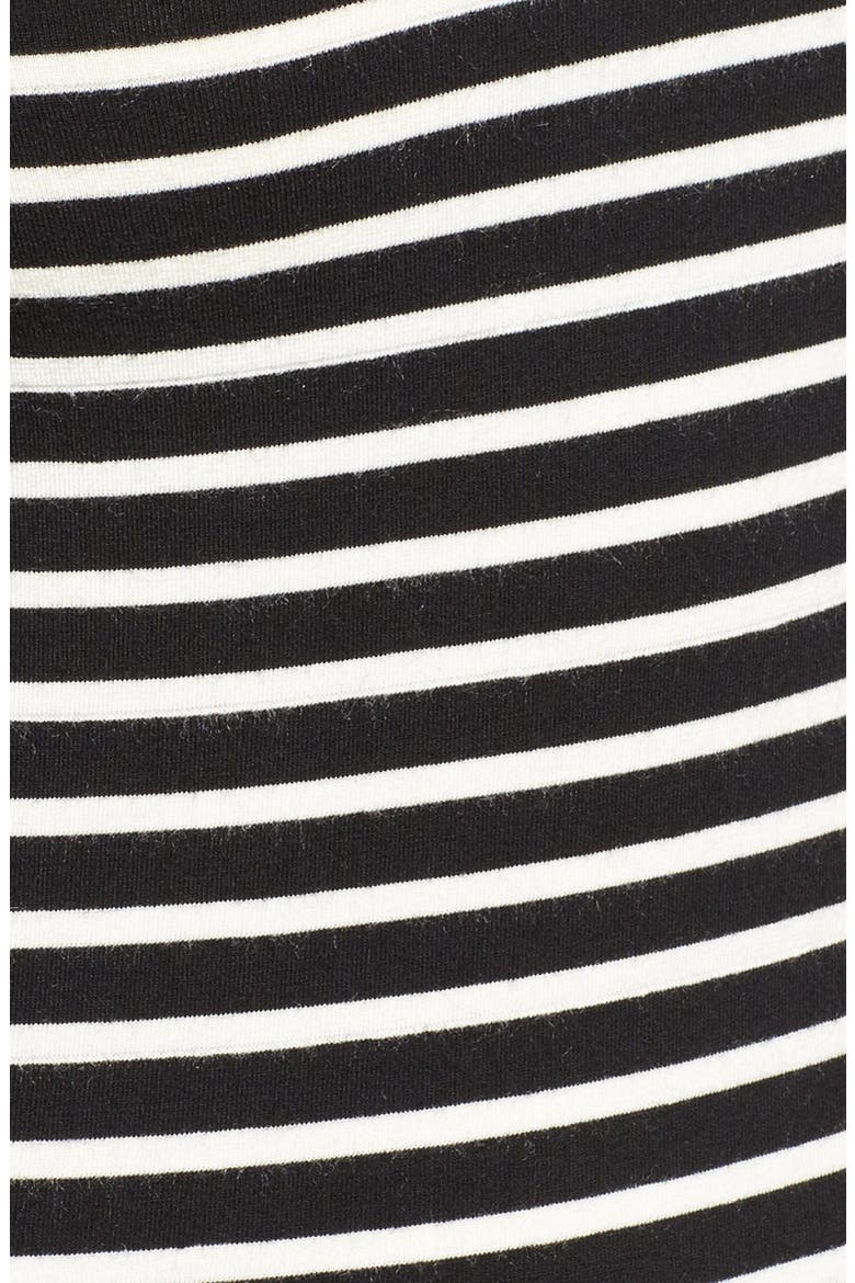 Long Sleeve Turtleneck, Alternate, color, BLACK- IVORY C ELAINA STP