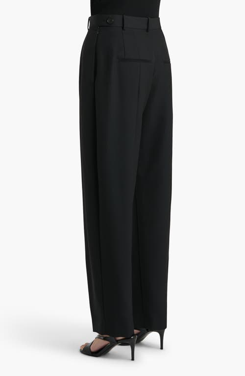 Khaite Dugan Pleated Wool Pants In Black