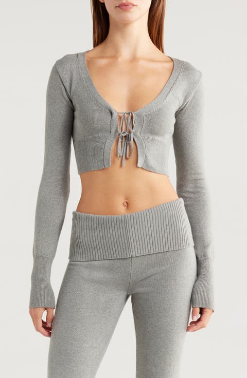 Tie Front Crop Cardigan