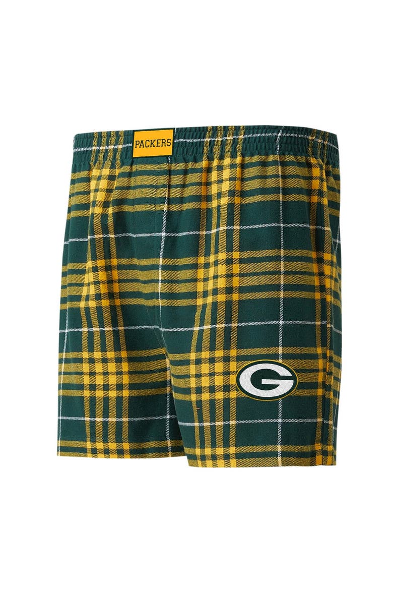Men's Concepts Sport Green/Gold Green Bay Packers Concord Flannel Boxers, Alternate, color, Green