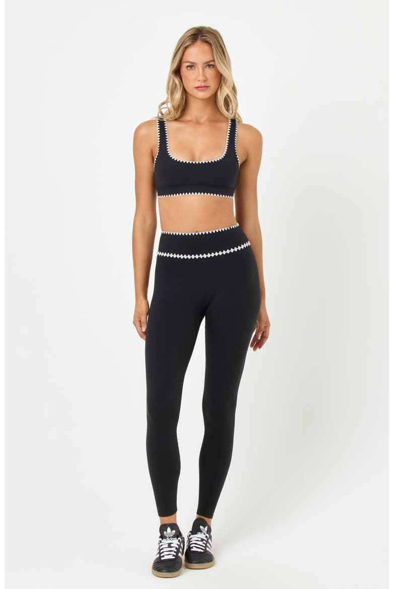Heartbreaker Whipstitch Trim Sports Bra, Alternate, color, BLACK