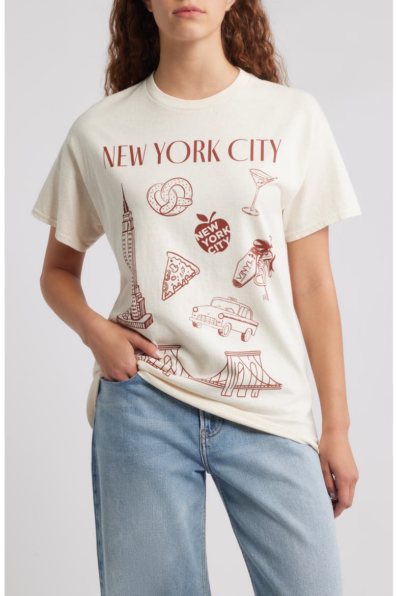 NYC Icon Cotton Graphic T-Shirt, Main, color, MARSHMALLOW