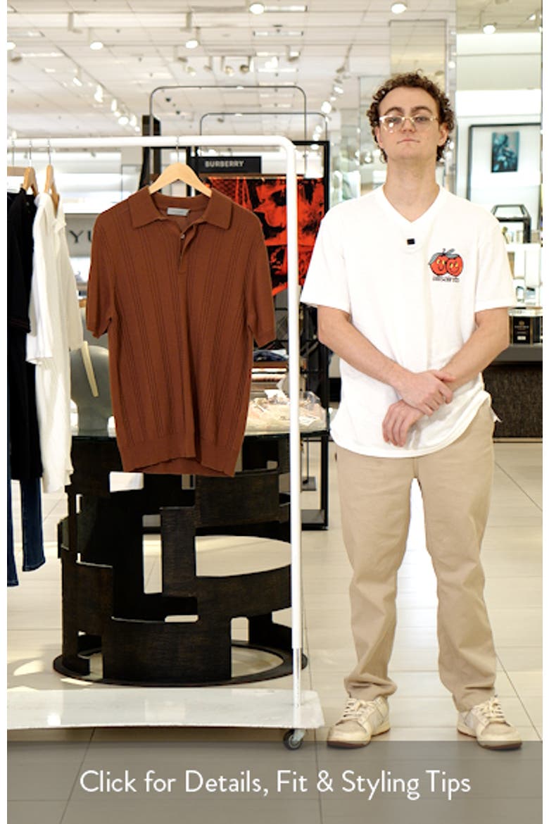 Ribbed Cotton Blend Polo Sweater video