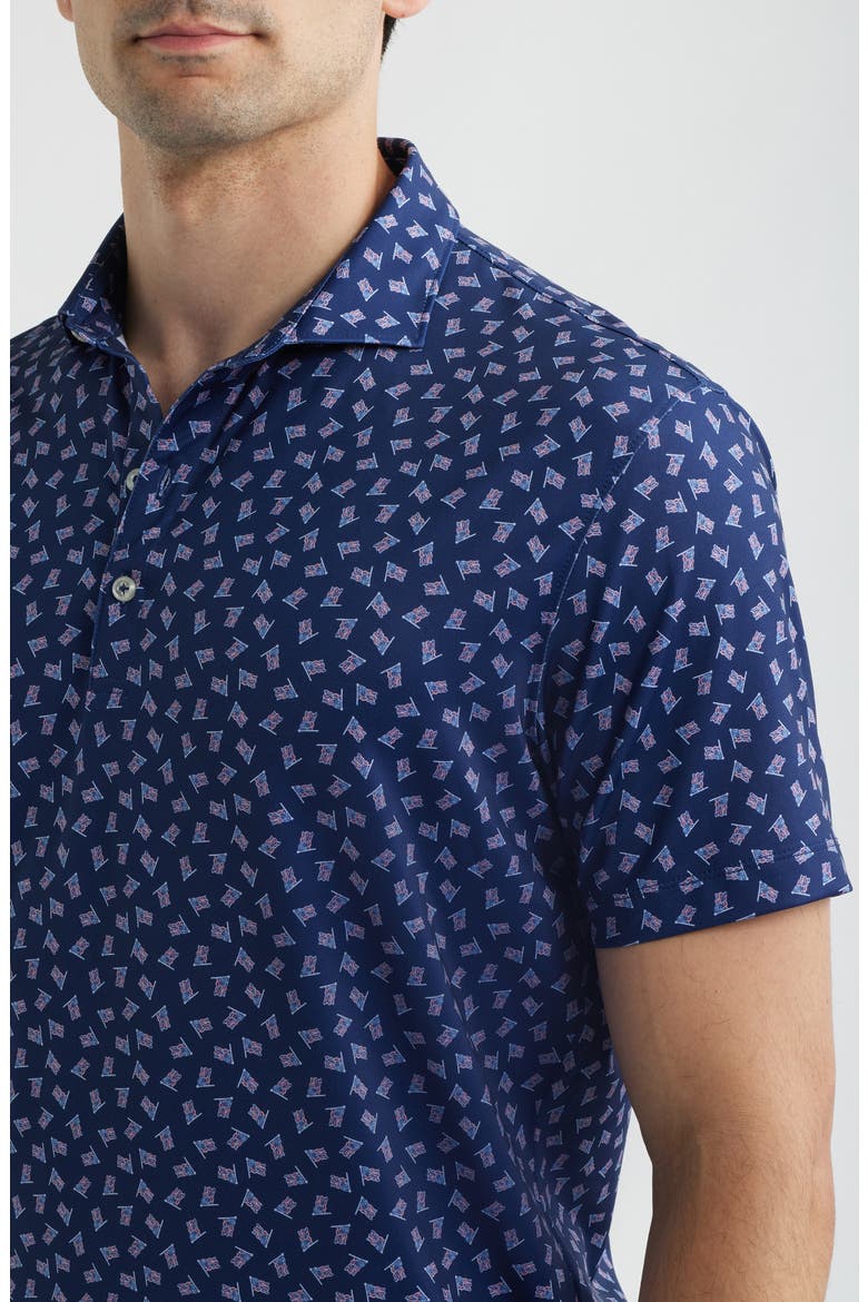 USA Flag Print Performance Jersey Polo, Alternate, color, NAVY