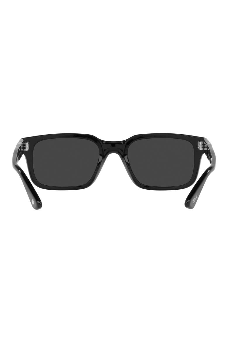 53mm Polarized Rectangular Sunglasses, Alternate, color, BLACK