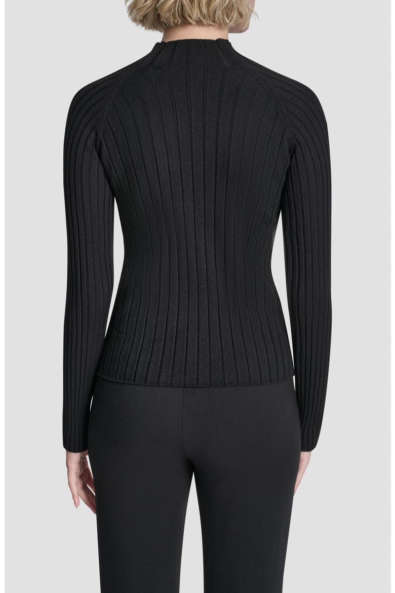 Cord Detail Rib Sweater, Alternate, color, BLACK
