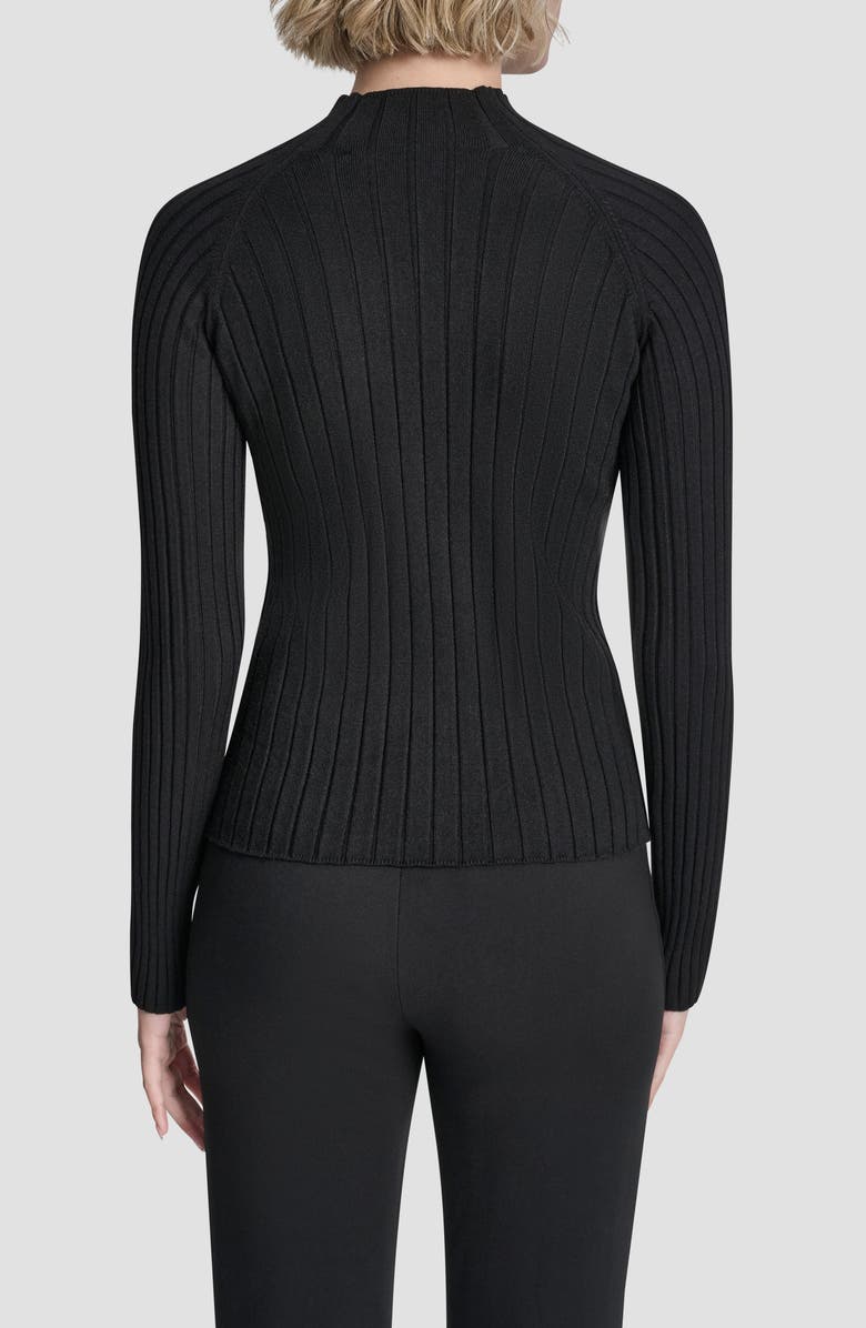 DKNY Cord Detail Rib Sweater, Alternate, color, Black